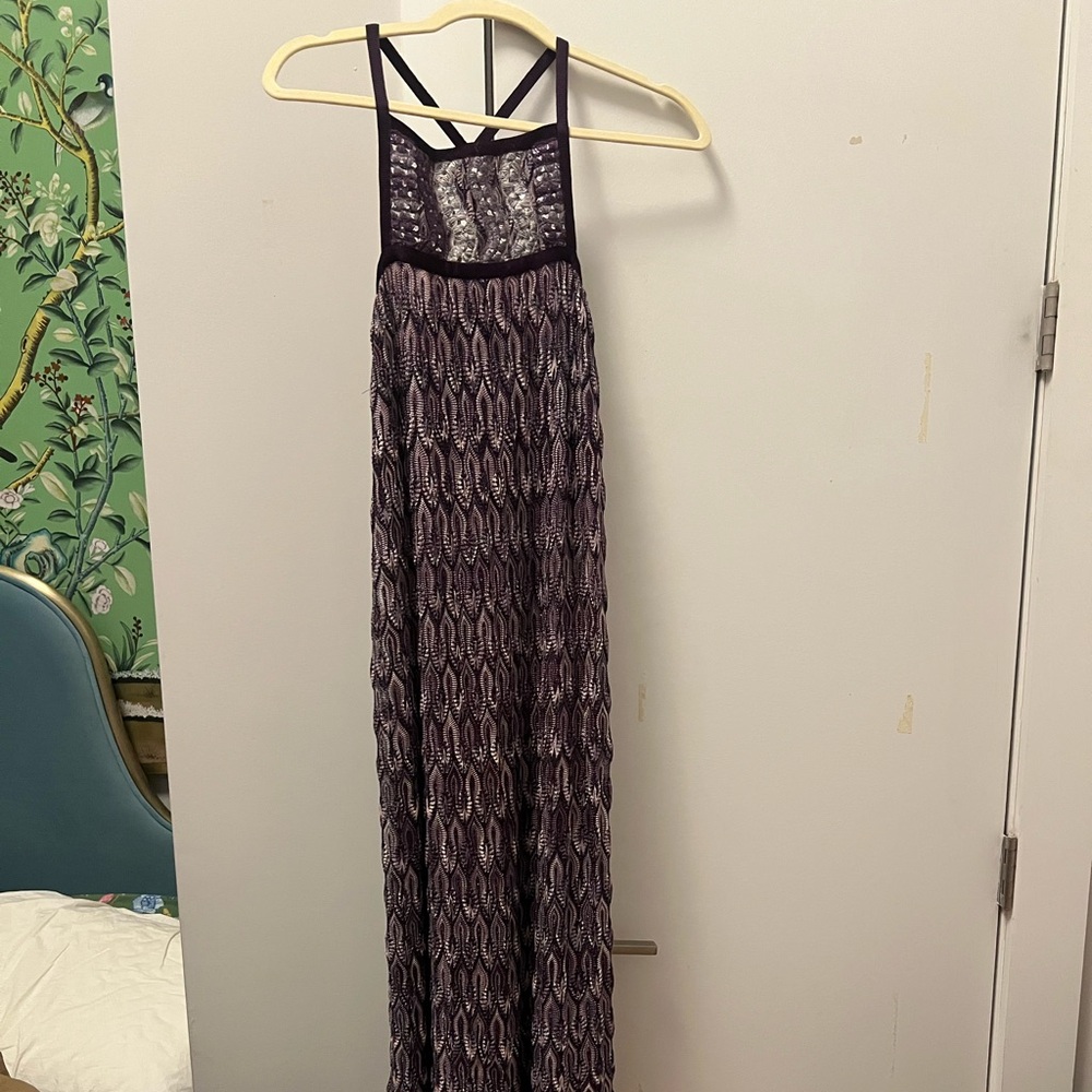 Missoni Purple Knit Beachy Maxi Dress - Orange Label - Size IT40/S